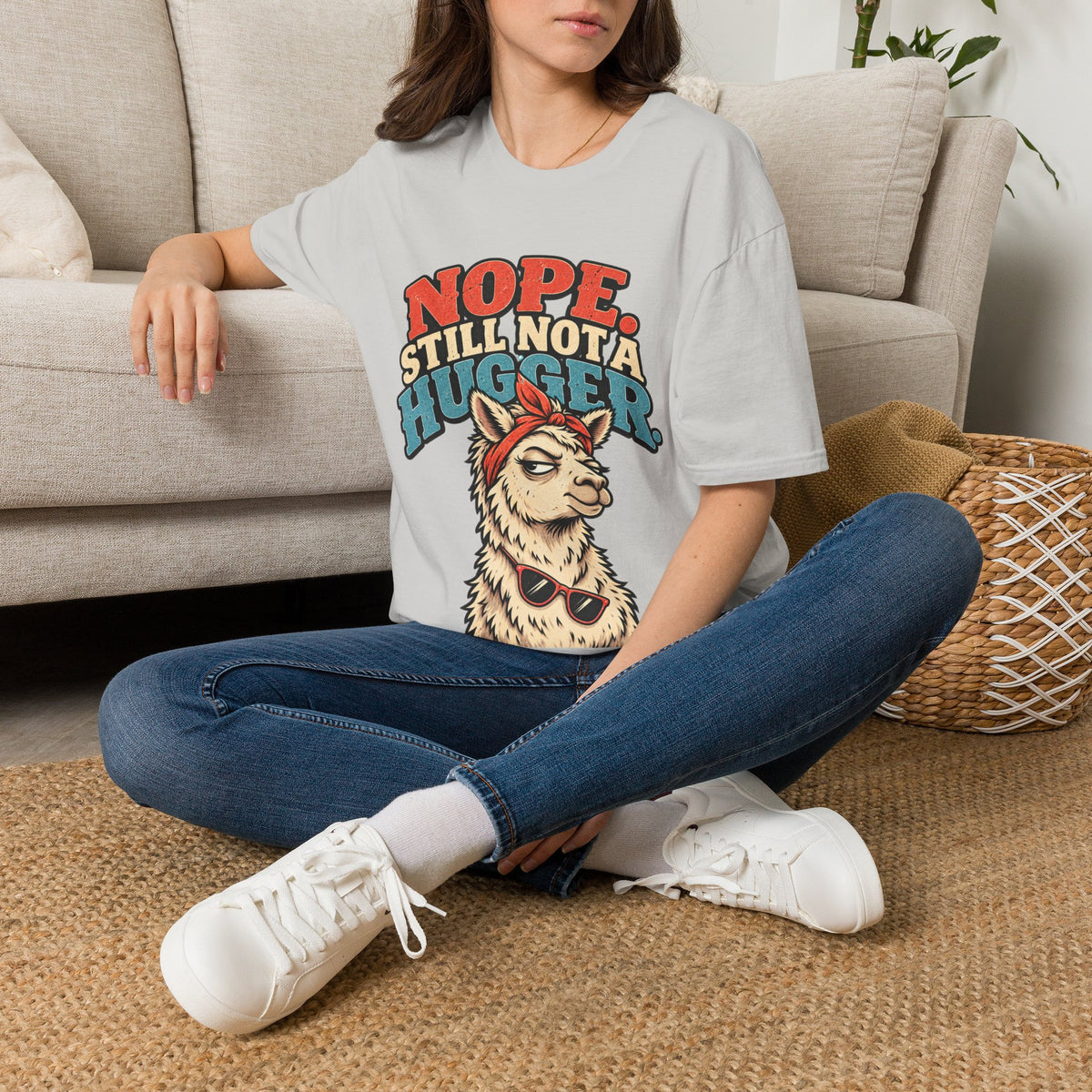 Funny And Witty Nope Still Not a Hugger Llama T-Shirt
