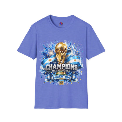 Argentina World Cup Champions T-Shirt — Gold Trophy Celebration Tee