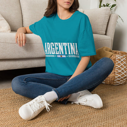 Argentina Graphic T-Shirt — Retro Flag Stripe Football Soccer Tee