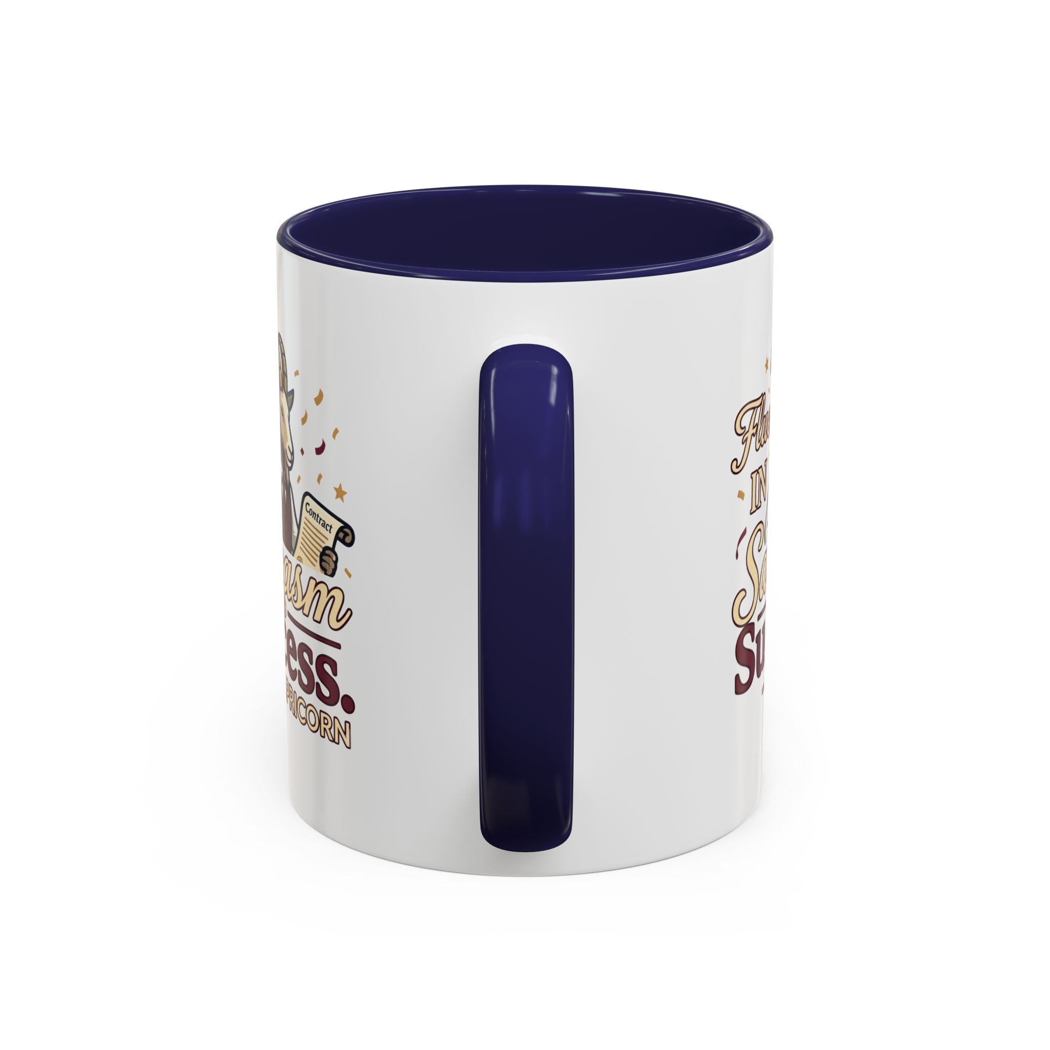 Capricorn Coffee Mug — "Fluent in Sarcasm and Success" Accent Mug