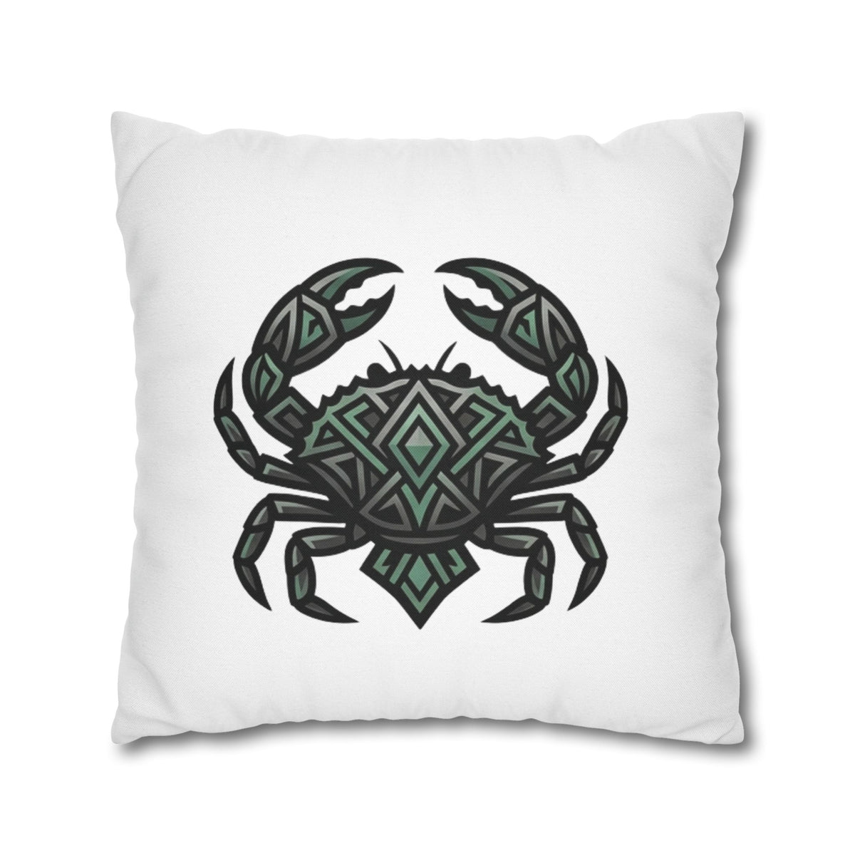 Cancer Zodiac Geometric Crab Throw Pillowcase — Coastal Zodiac Beach Decor