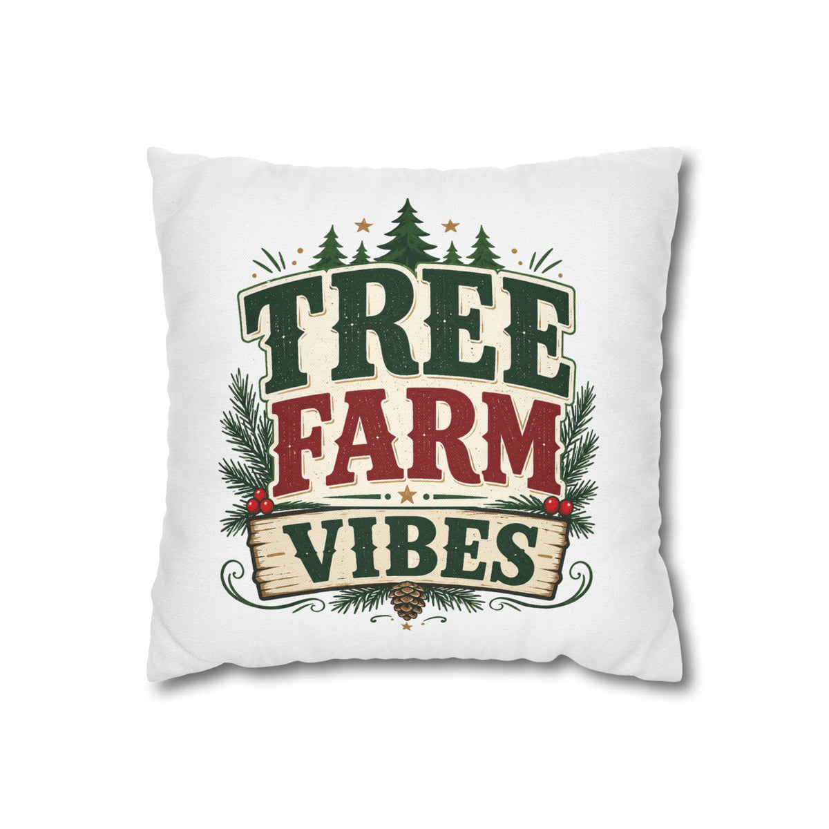 Christmas Pillowcase Tree Farm Vibes Holiday Pillow
