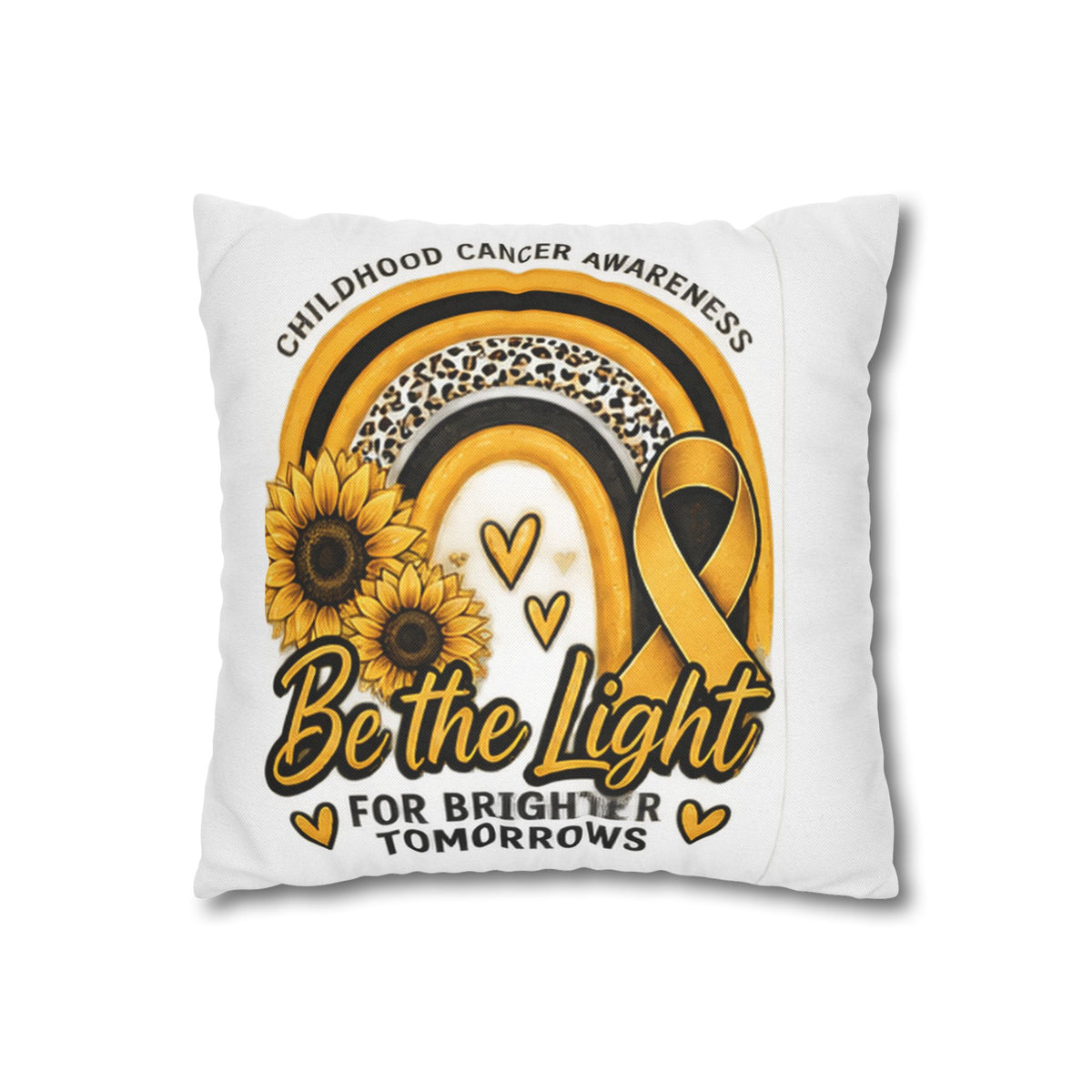 Childhood Cancer Awareness Pillowcase — "Be the Light for Brighter Tomorrows"