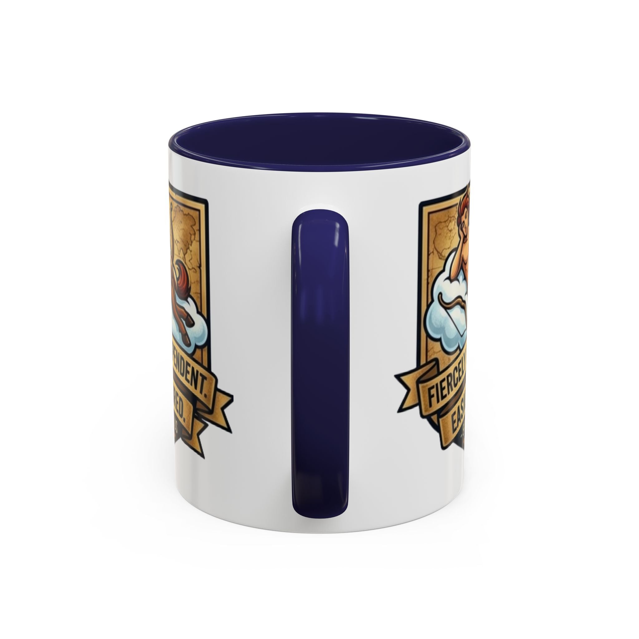 Sagittarius Coffee Mug — "Fiercely Independent, Easily Bored" Zodiac Accent Mug (11/15 oz)