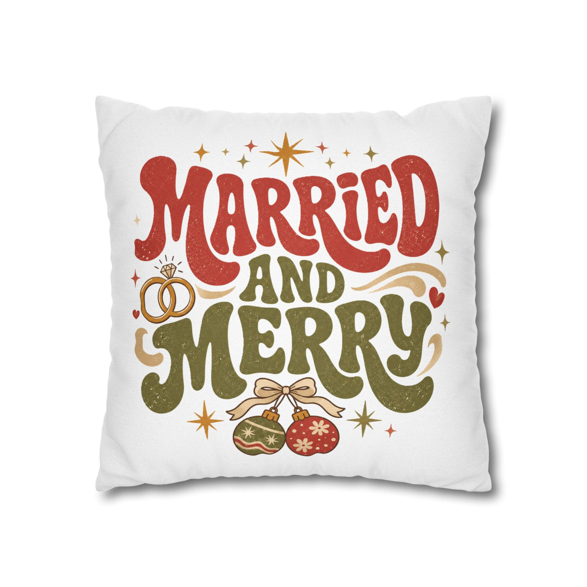 Christmas Married and Merry Holiday Pillowcase