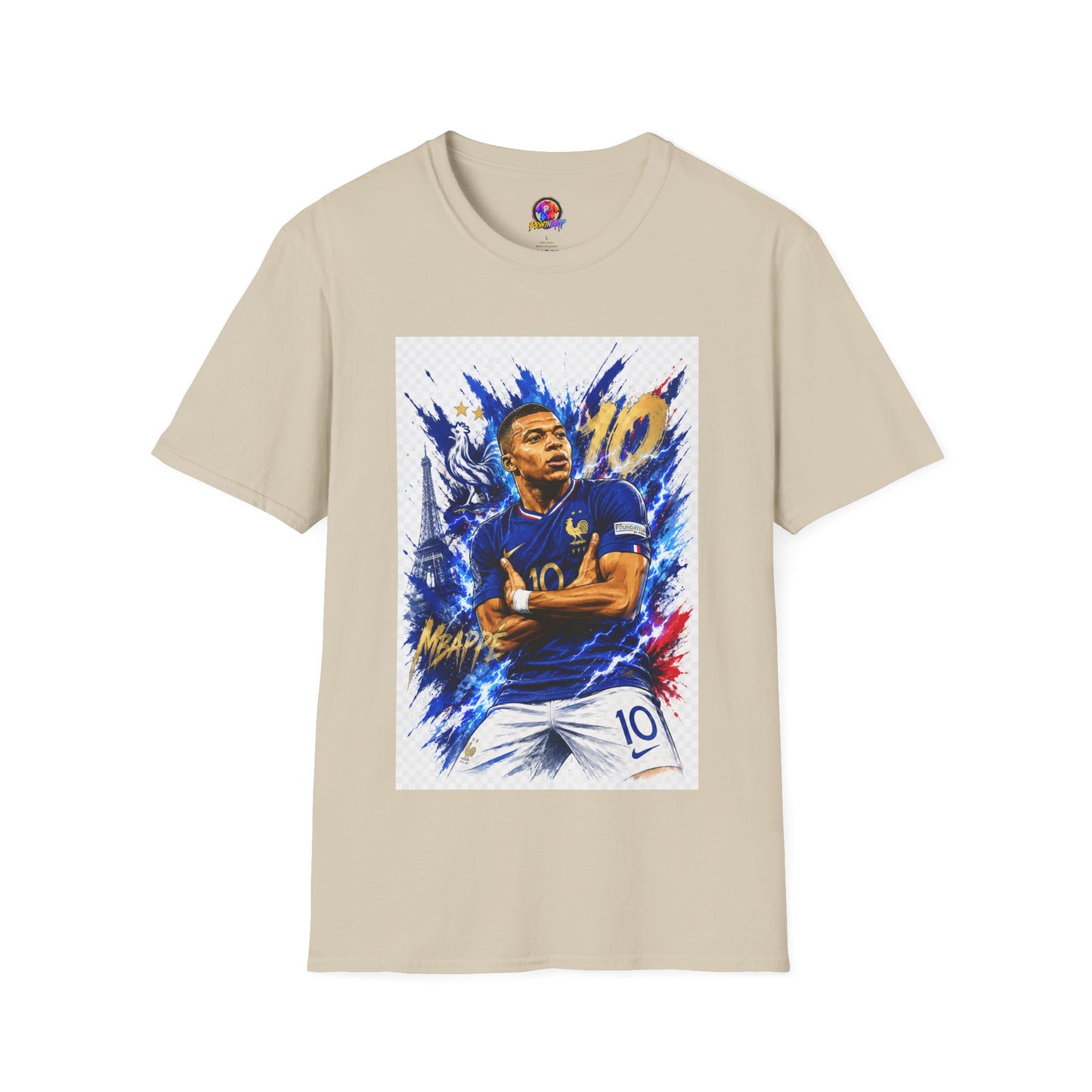 France Mbappé Soccer T-Shirt — #10 Blue Action Portrait Tee