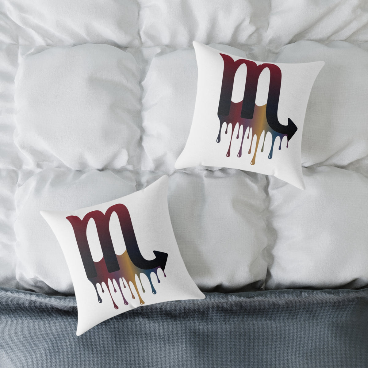 Dripping Zodiac Scorpio Square Poly Canvas Pillow