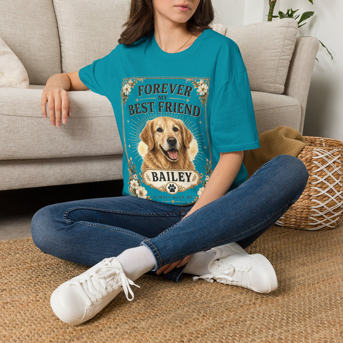 Forever My Best Friend Dog T-Shirt — Personalized Golden Retriever Tribute