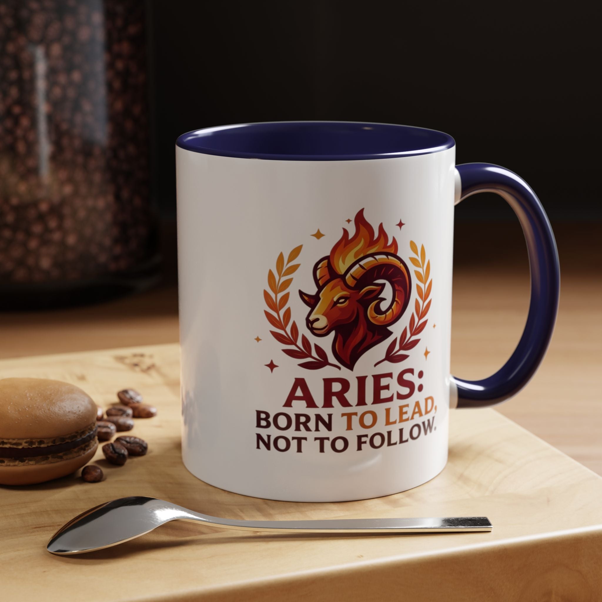 Aries Coffee Mug — "Aries: Born to Lead, Not to Follow" Zodiac Astrology Gift