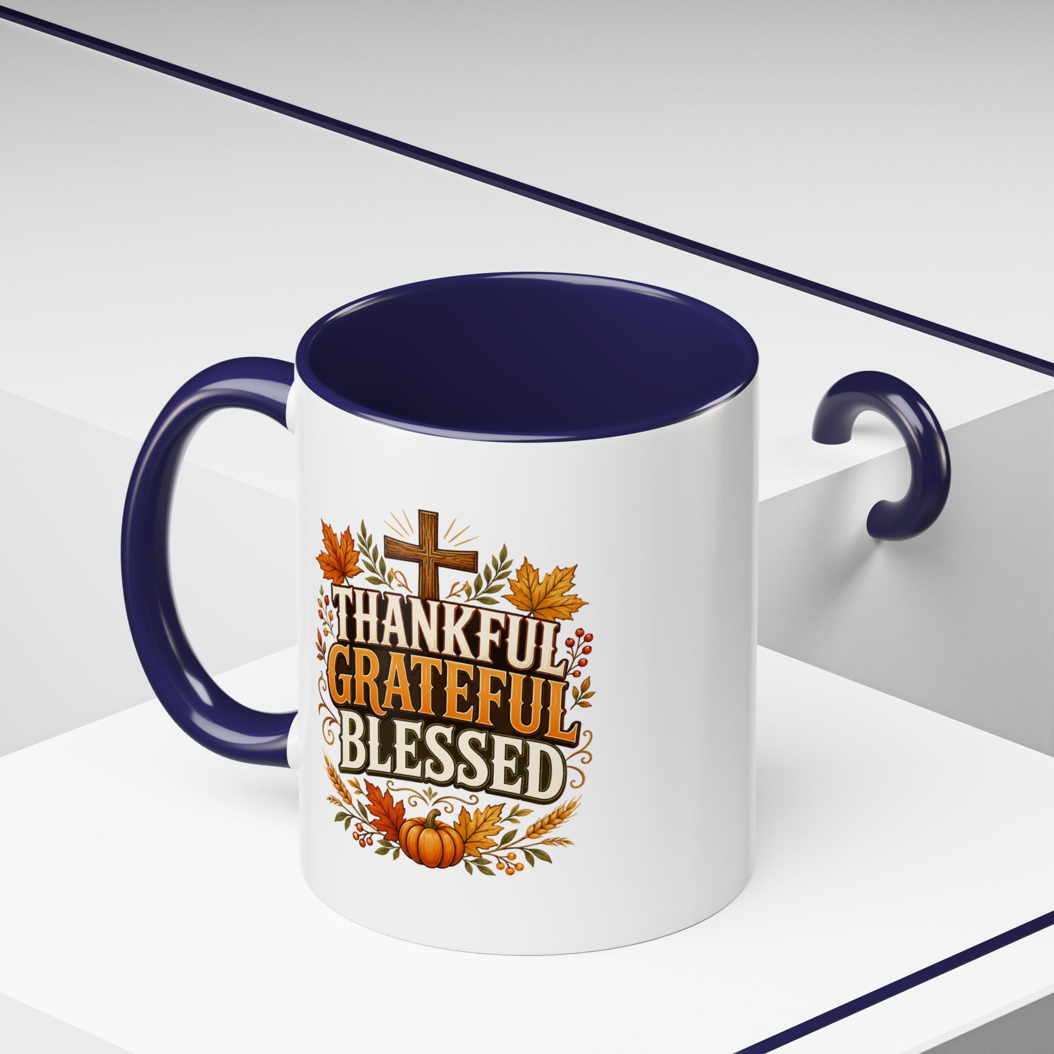 Thanksgiving Mug Thankful Grateful Blessed Coffee Mug