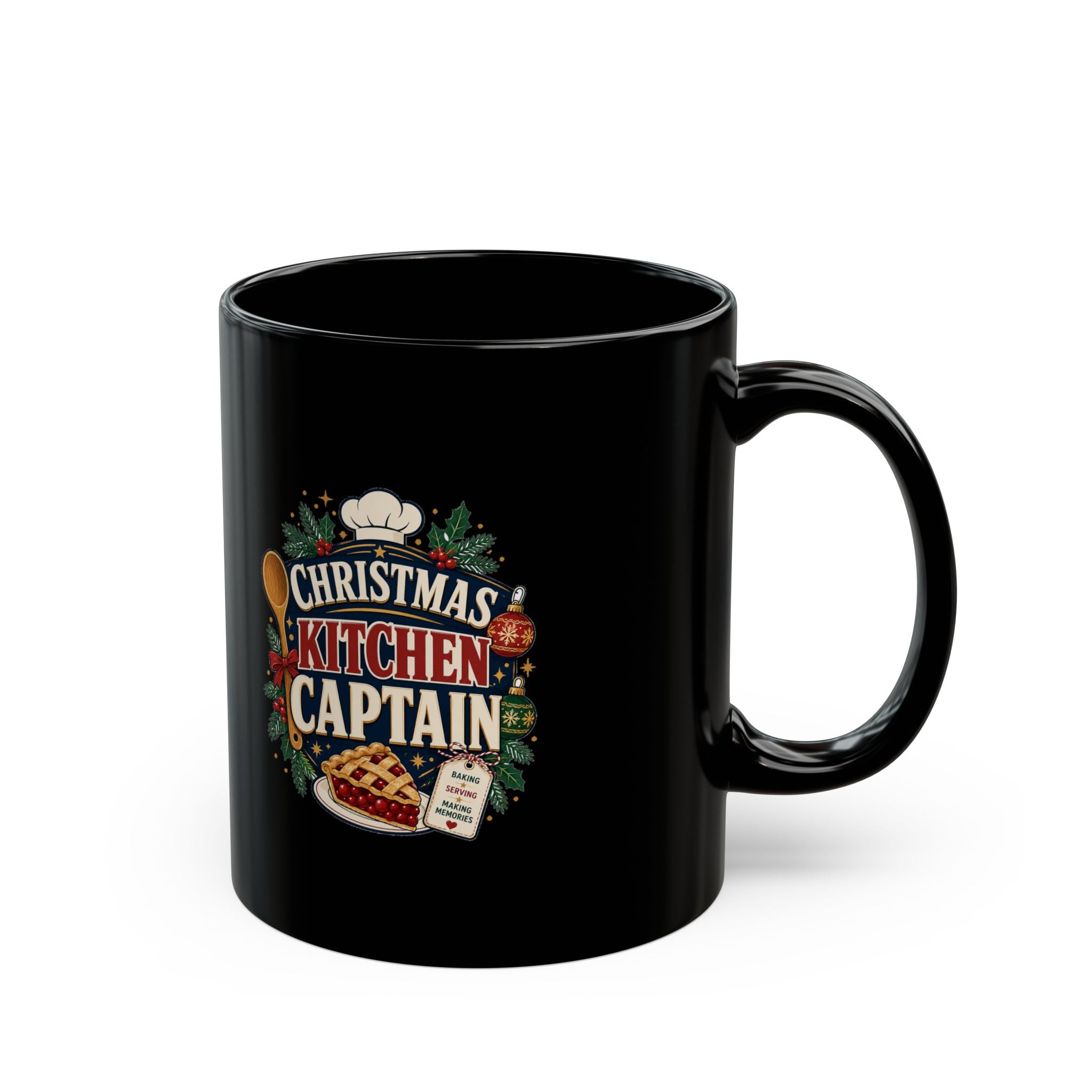 Modern Day Christmas Christmas Kitchen Captain Mug — Holiday Black Coffee Cup