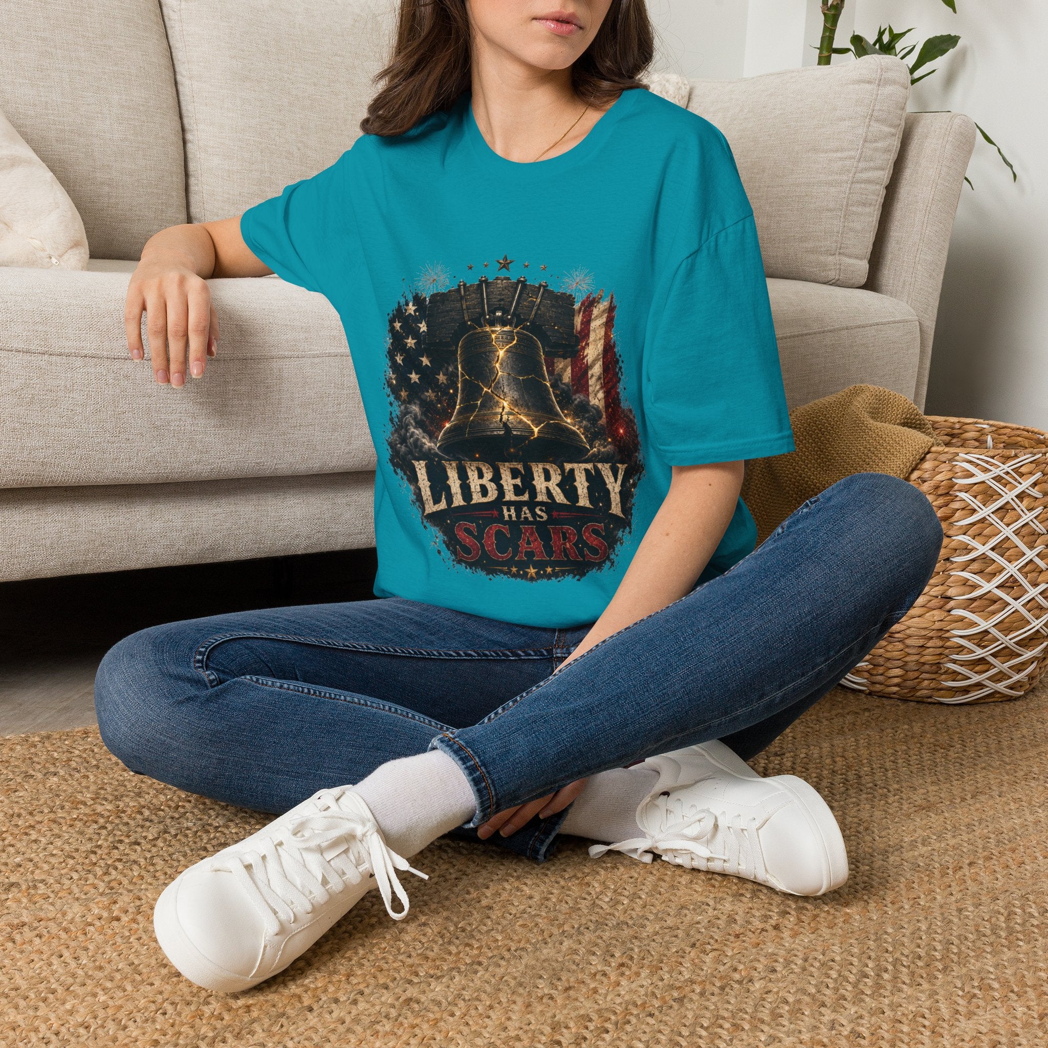 Liberty Has Scars T-Shirt — Vintage Liberty Bell Patriotic Tee