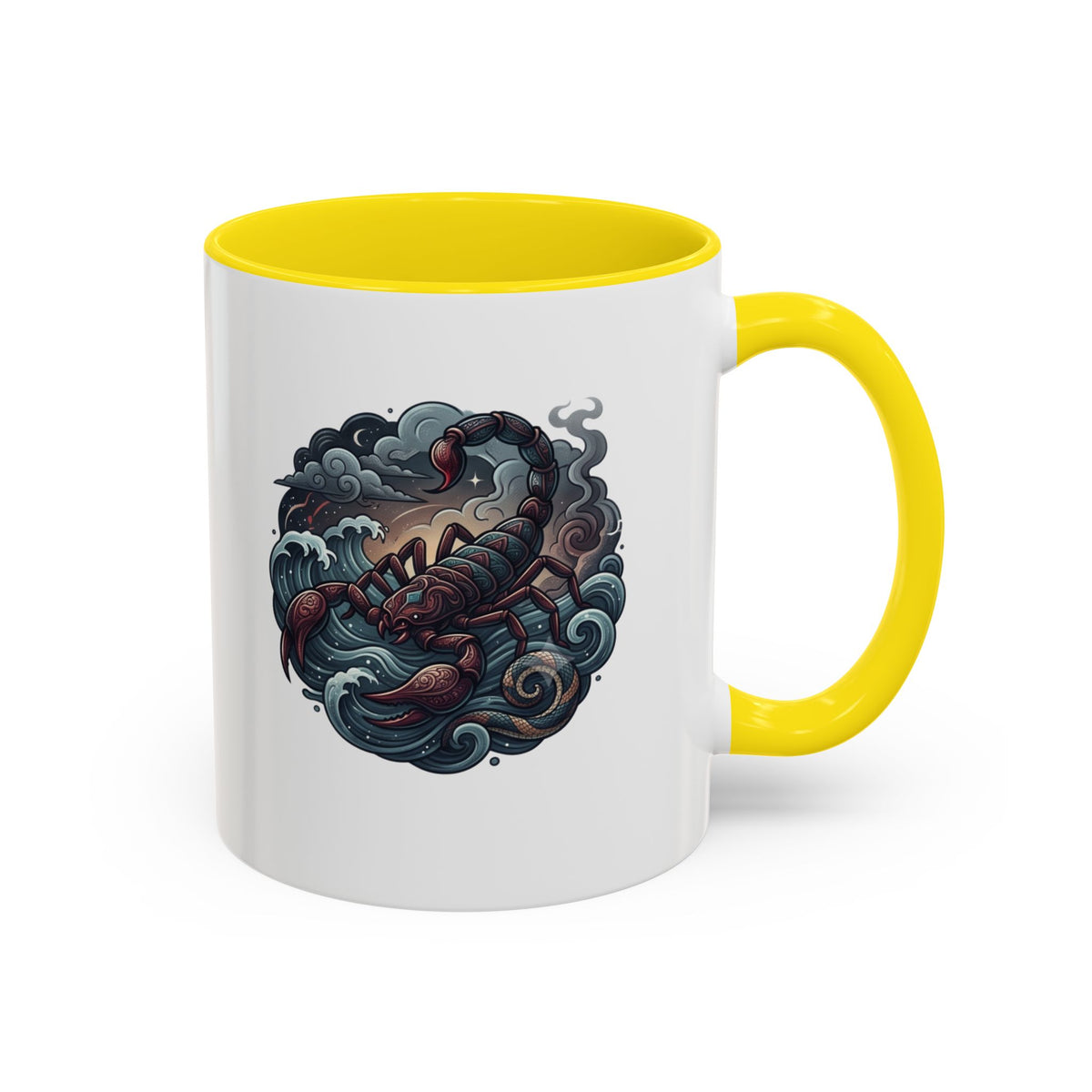 Scorpion Ocean Accent Coffee Mug – Nautical Tattoo-Style
