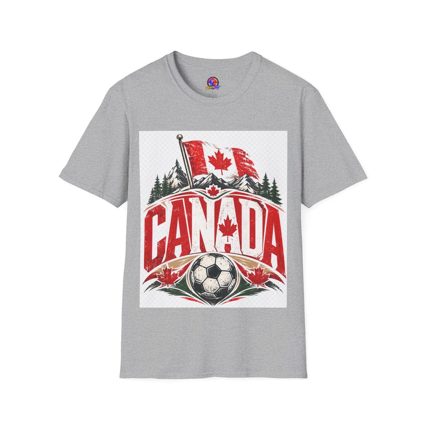 Canada Soccer T‑Shirt — Canadian Flag & Maple Leaf Crest