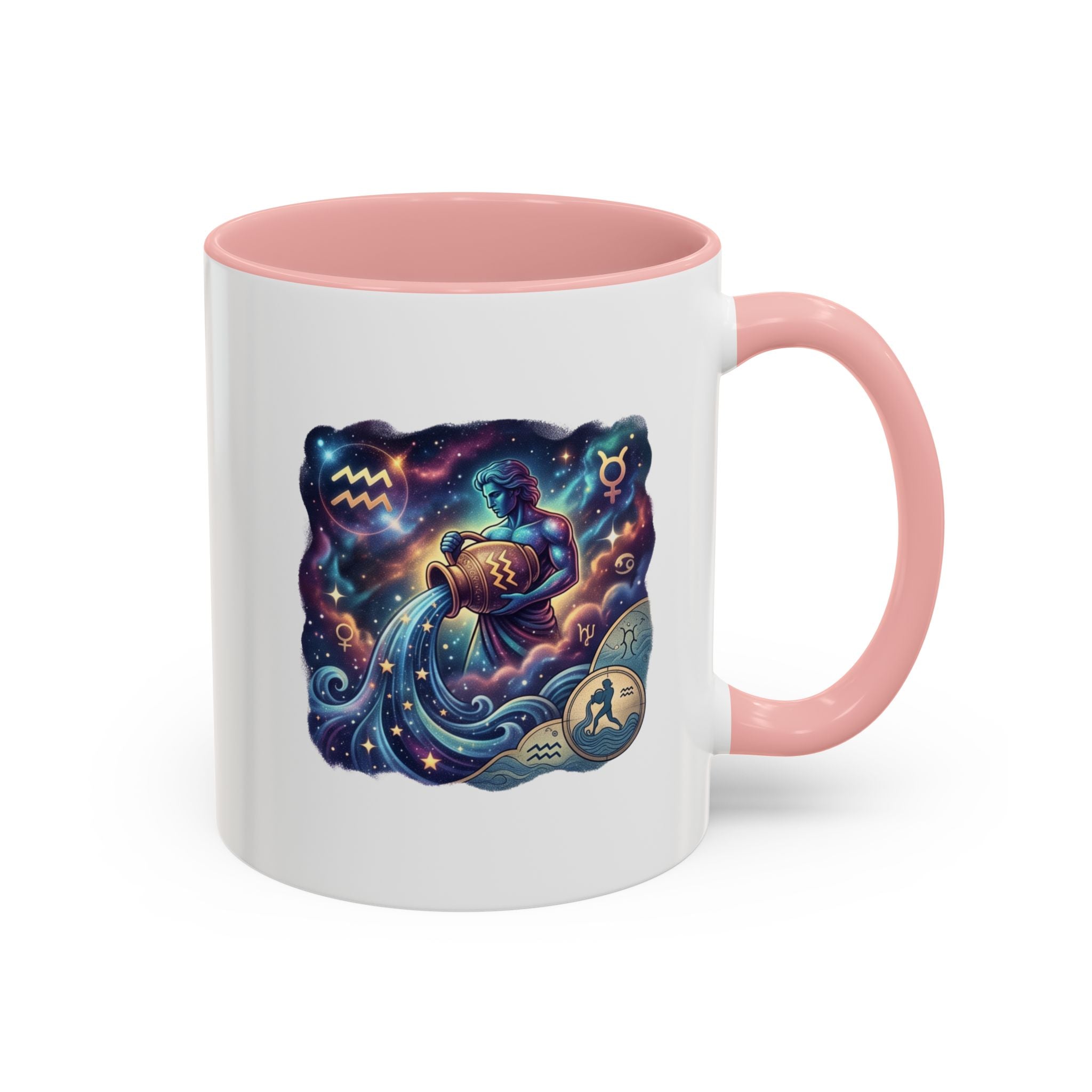 Aquarius Zodiac Coffee Mug — Celestial Water Bearer Accent Mug