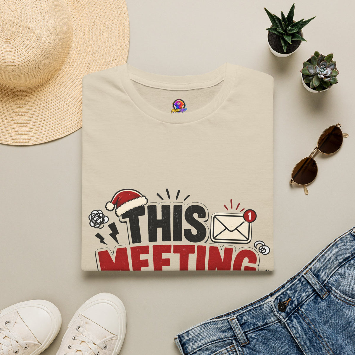 T-Shirt — "This Meeting Could Be Cocoa" Christmas Holiday Graphic Tee