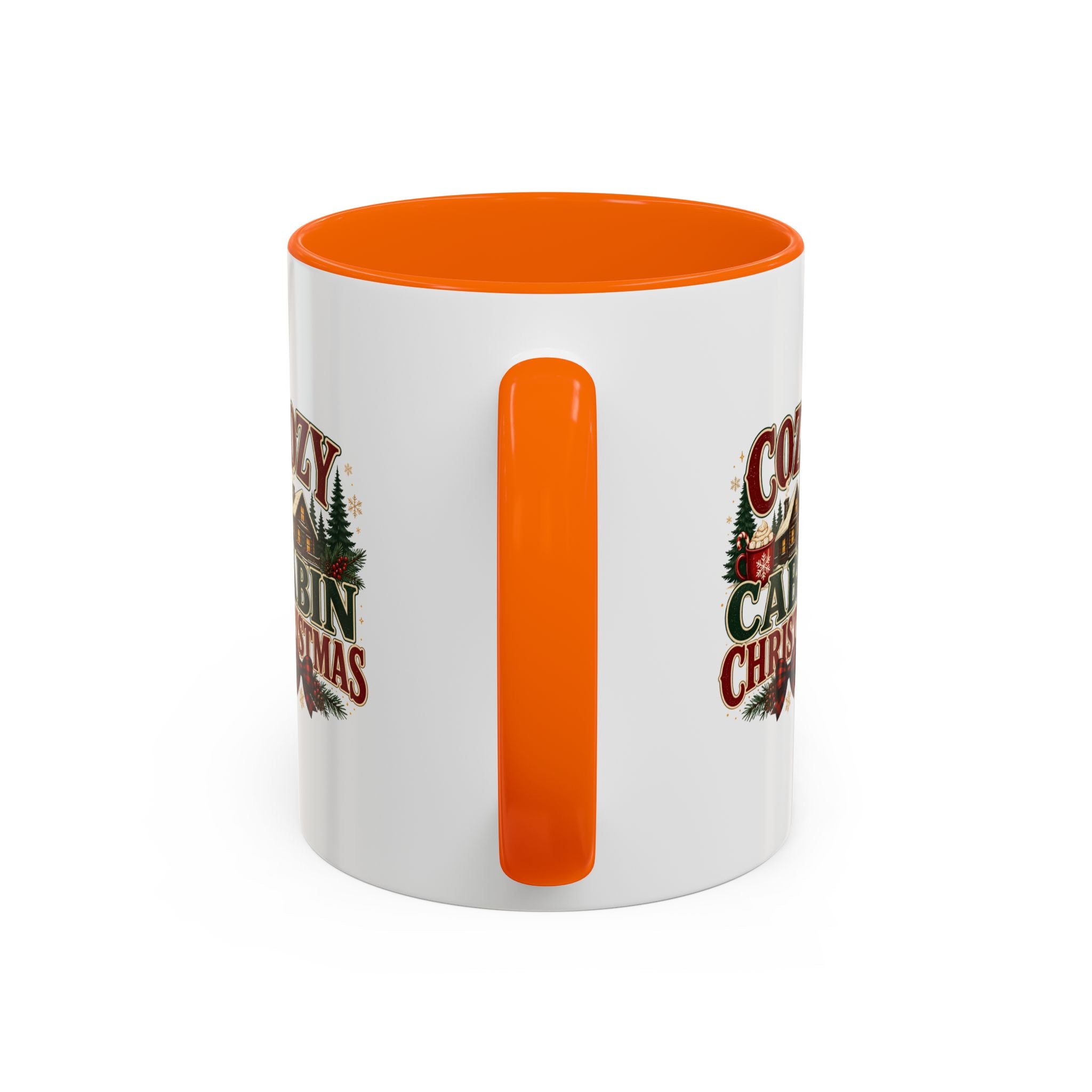 Cozy Cabin Christmas Accent Coffee Mug – Holiday Cabin Coffee Cup