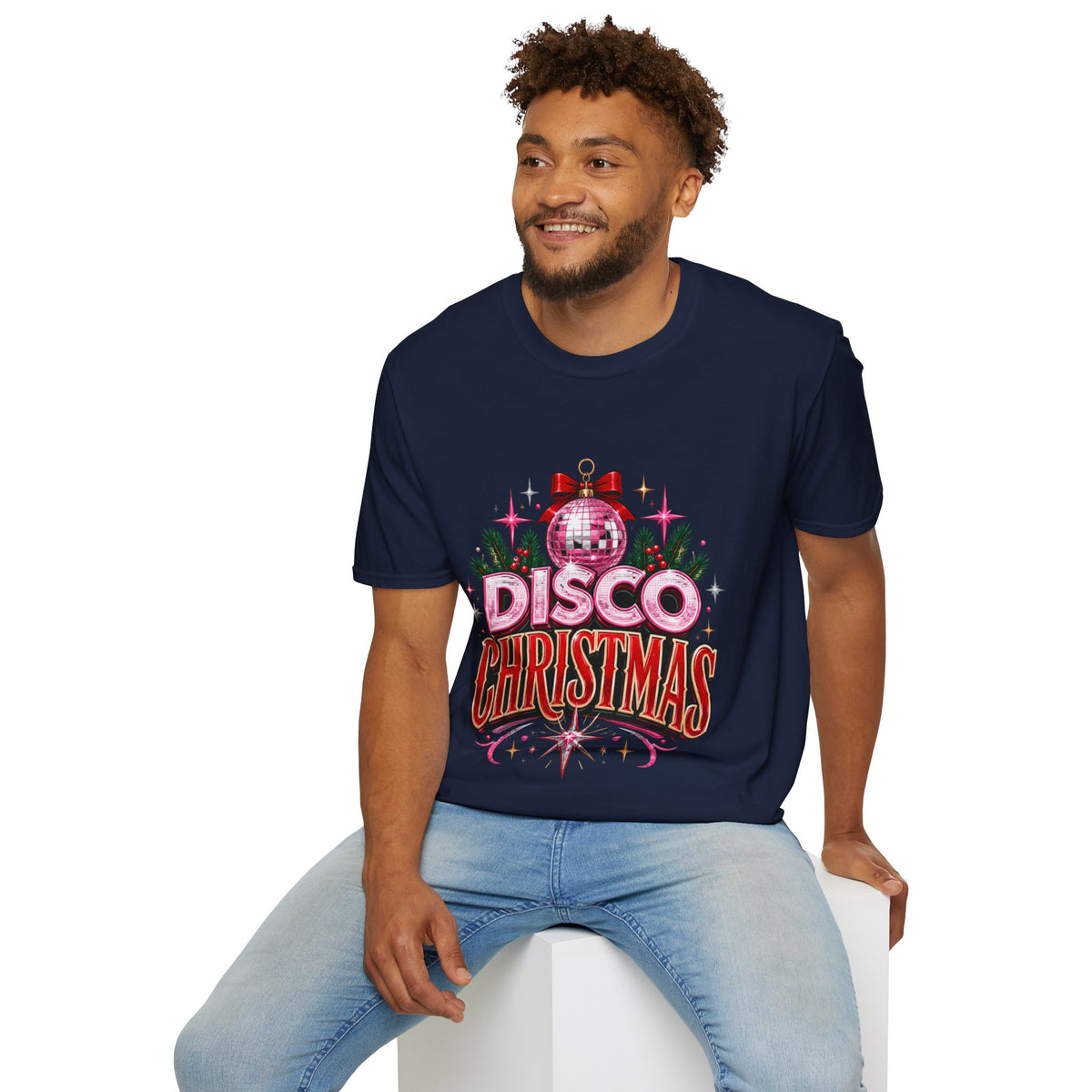Disco Christmas T-Shirt — Retro Glitter Ornament Holiday Tee