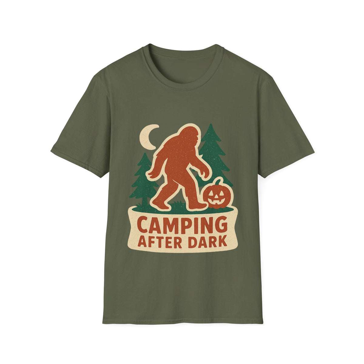 Camping After Dark T‑Shirt — Retro Bigfoot Camp Graphic Tee - Trending Now - August 2026