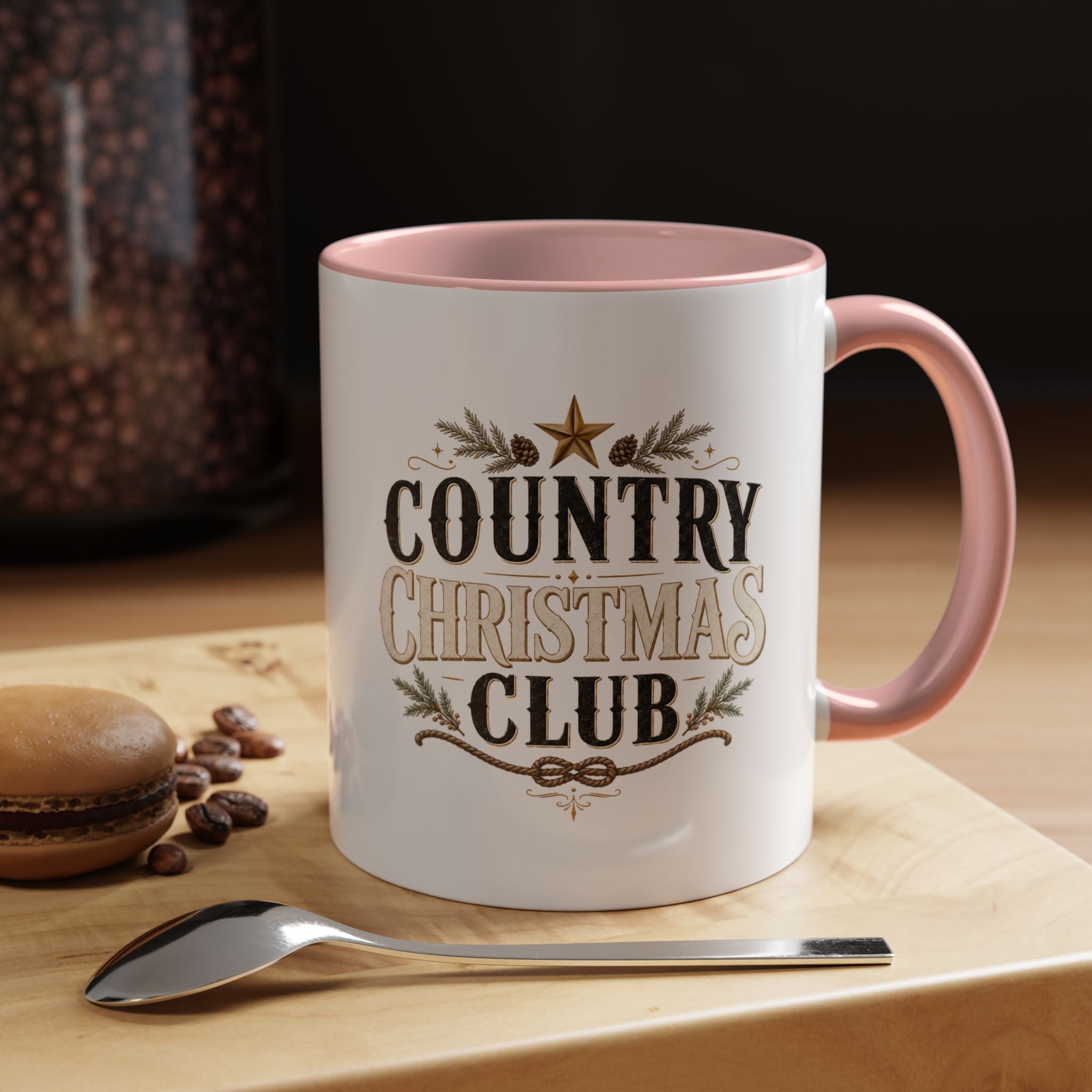 Christmas Country Christmas Club Accent Coffee Mug — Festive Rustic Holiday Coffee Cup
