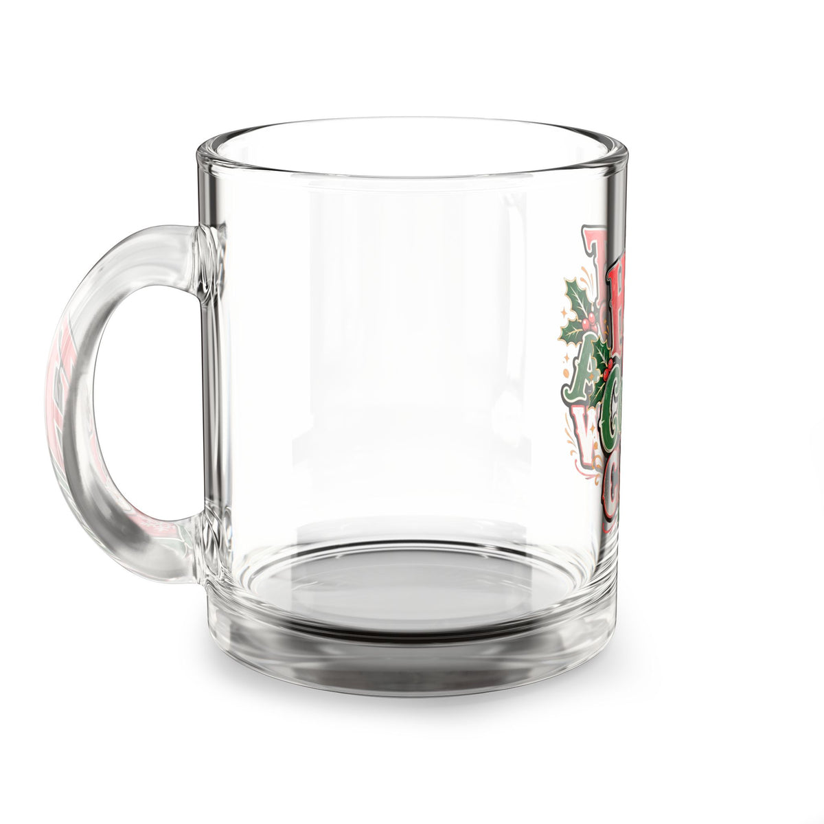 Christmas Glass Mug 10 oz Hot Cocoa Crew Glass Mug — 10oz Festive Holiday Hot Chocolate Cup