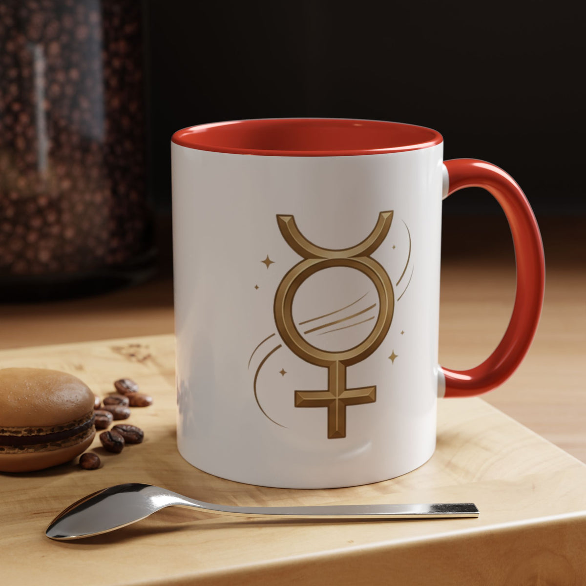 Virgo Zodiac Mercury Mug — Gold Zodiac Astrology Coffee Cup