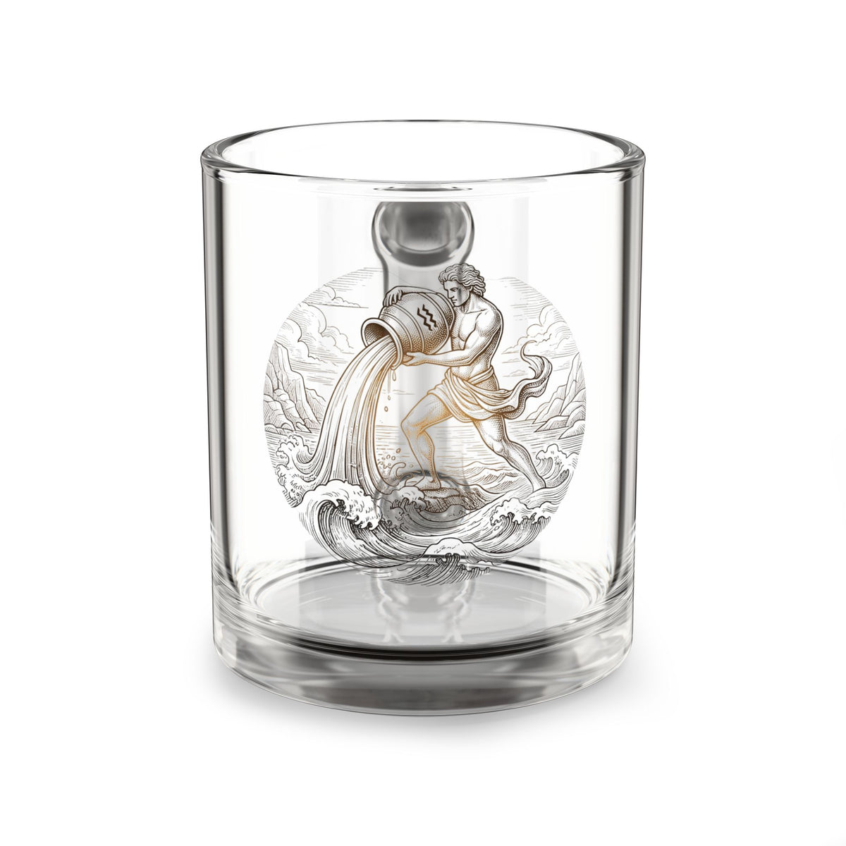 Astrology Glass Mug — Aquarius Water Bearer 10oz