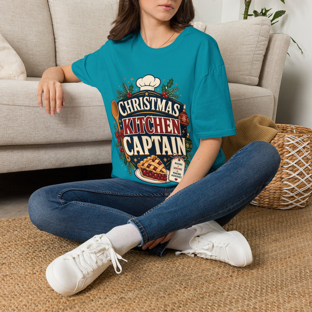 Christmas Kitchen Captain T-Shirt — Festive Holiday Cooking Tee
