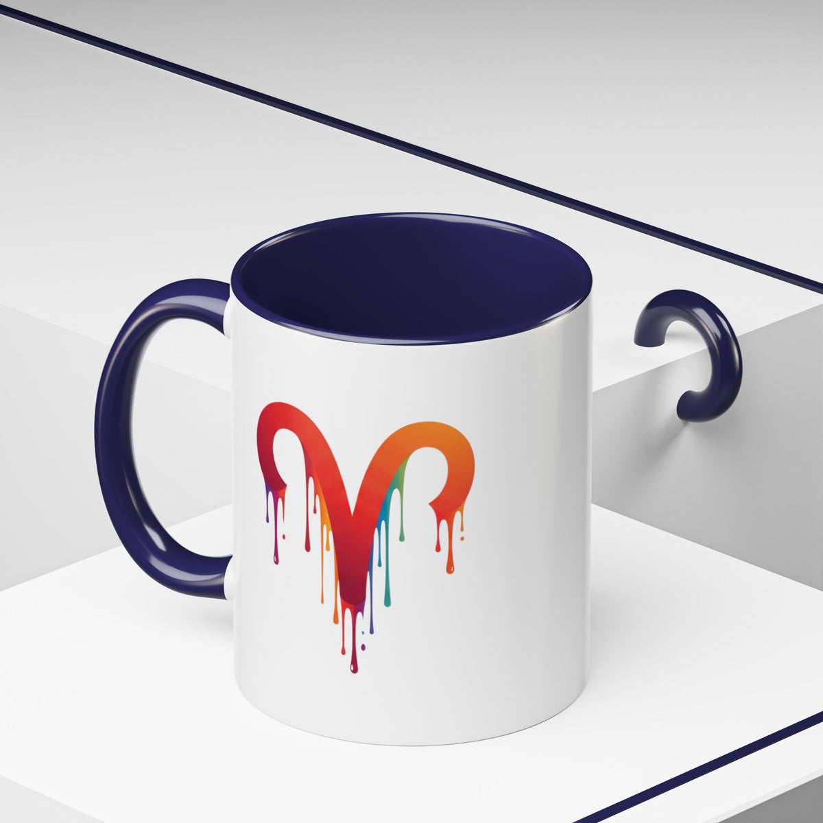 Aries Zodiac Rainbow Drip Aries Coffee Mug — Zodiac Astrology Accent Mug