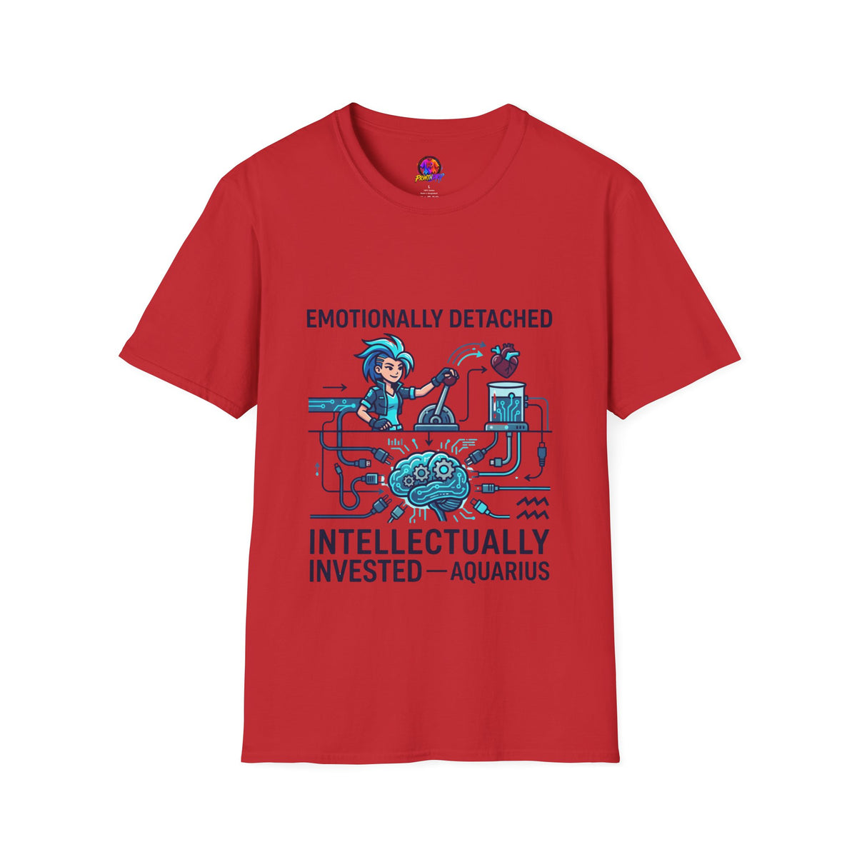 Aquarius Zodiac Emotionally Detached, Intellectually Invested T-Shirt — Aquarian Graphic Tee