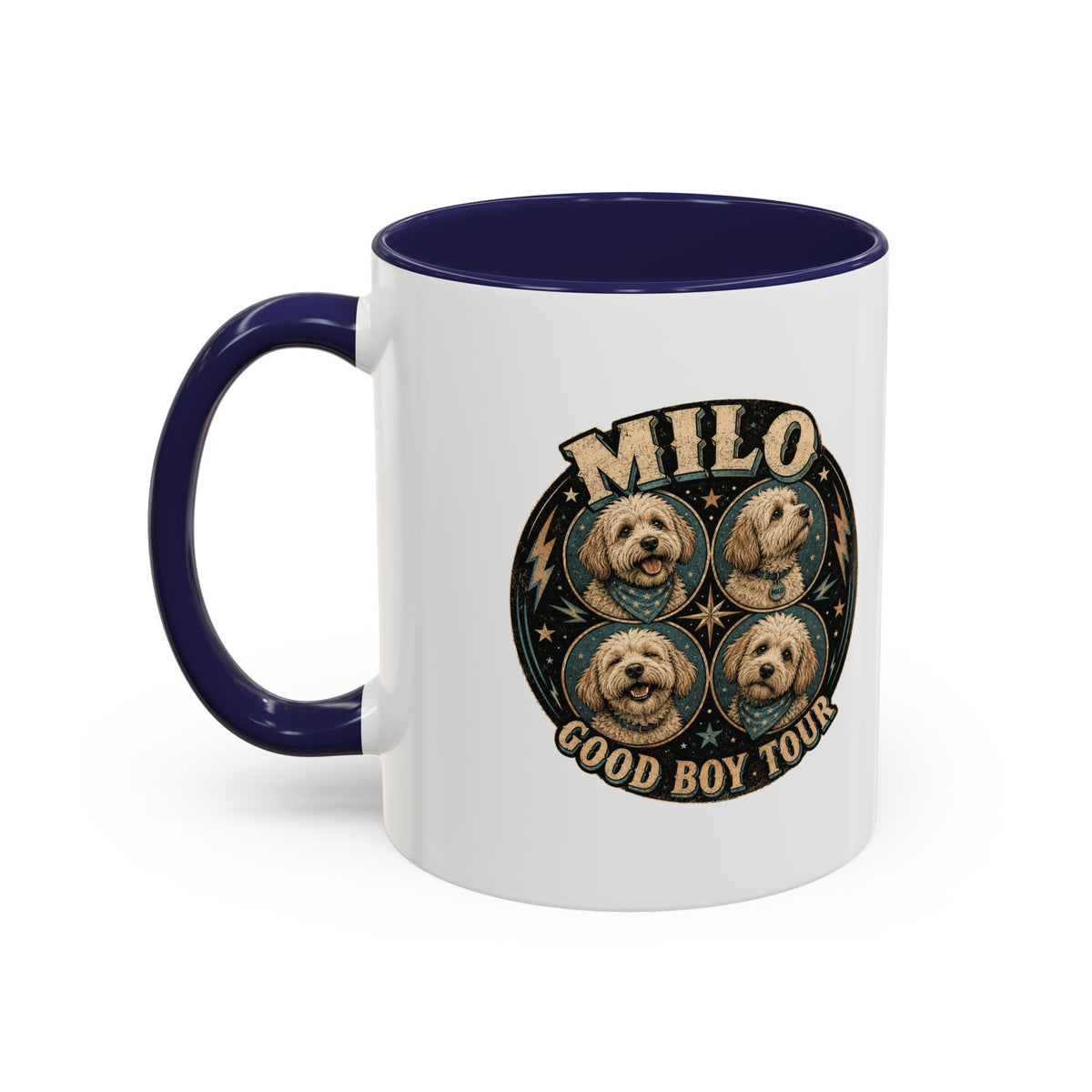 Milo Bailey Dog Dad Mom Milo "Good Boy Tour" Accent Coffee Mug —  Cute Dog Portraits