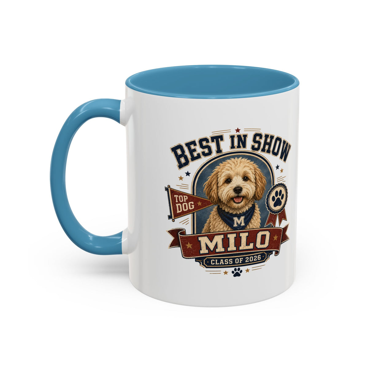Milo Bailey Dog Dad Mom Best in Show Milo Coffee Mug — Personalized Dog Portrait Accent Mug