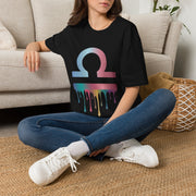 Omega Symbol T-Shirt — Pastel Gradient Drip Design
