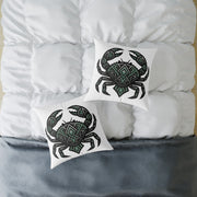 Cancer Zodiac Crab Mandala Square Pillow — Geometric Beach Decor Cushion