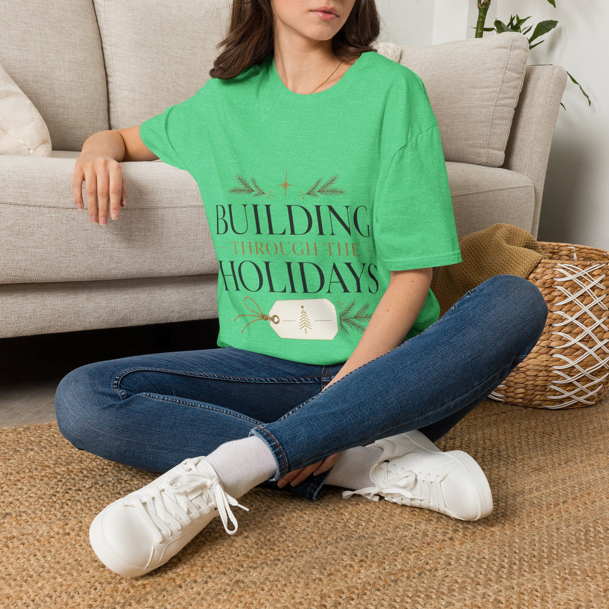 Holiday T-Shirt — "Building Through the Holidays" Christmas Graphic Tee