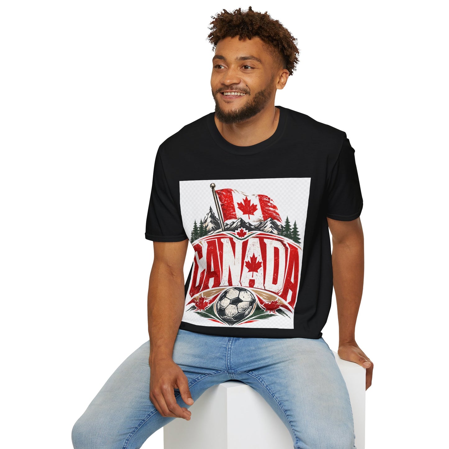 Canada Soccer T‑Shirt — Canadian Flag & Maple Leaf Crest