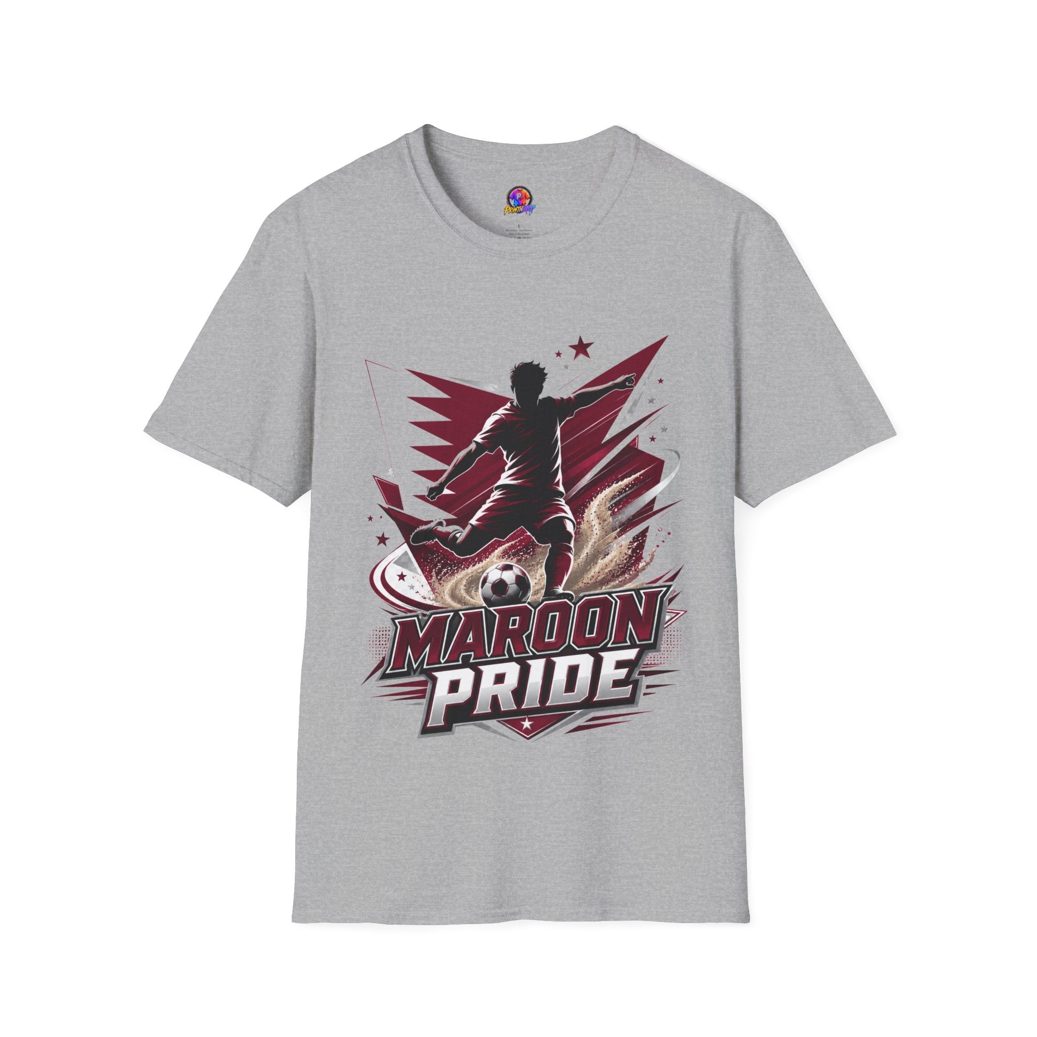 Qatar Maroon Pride Soccer T-Shirt — Silhouette Player Graphic Tee