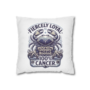 Cancer Zodiac Crab Pillowcase - "Fiercely Loyal, Deeply Rooted" Throw Pillow