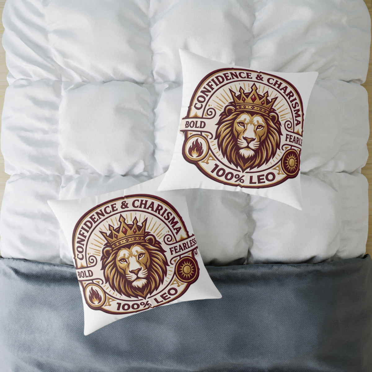 Leo Zodiac Confidence And Charisma Square Poly Canvas Pillow