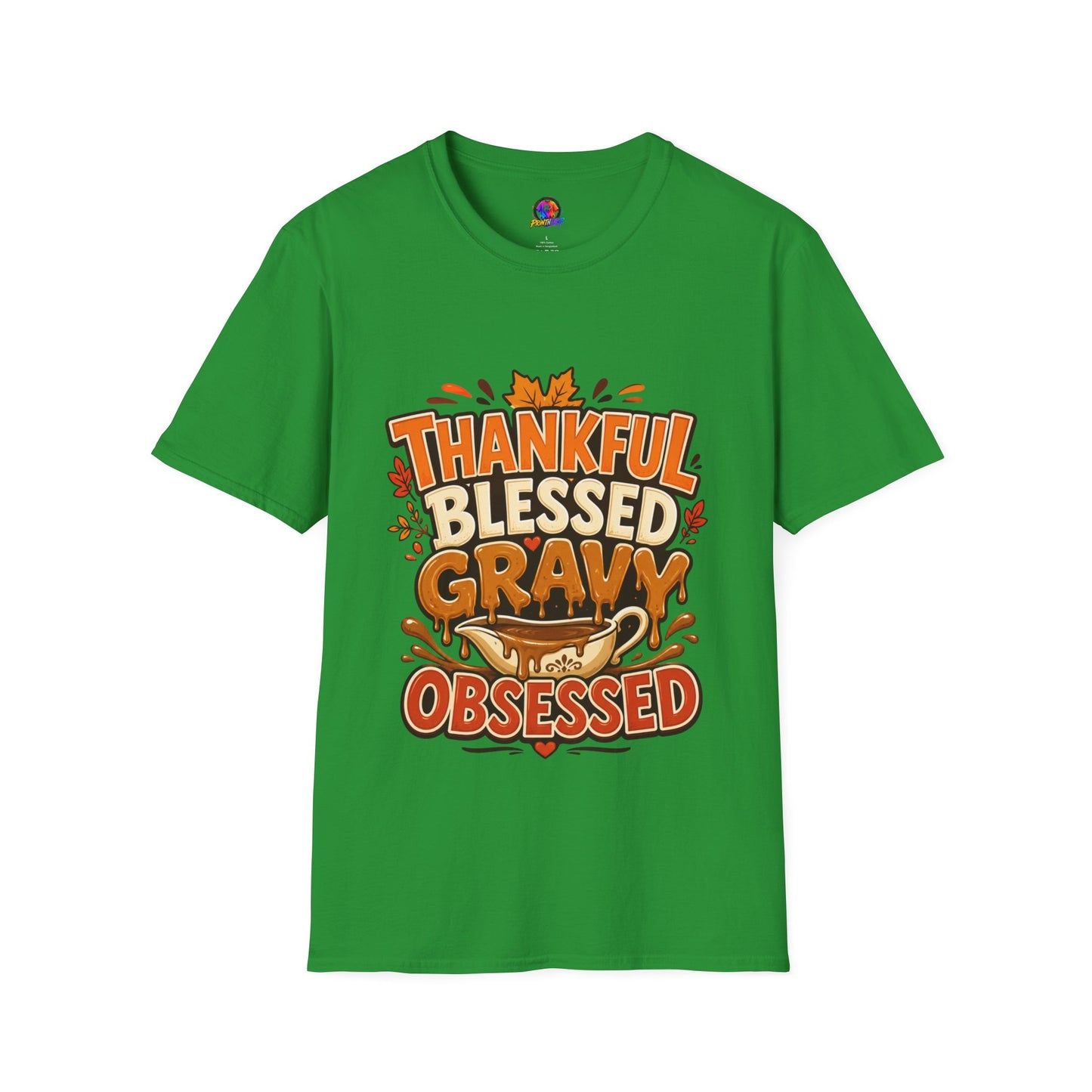 Thankful Blessed Gravy Obsessed T-Shirt — Thanksgiving Fall Turkey Dinner Tee