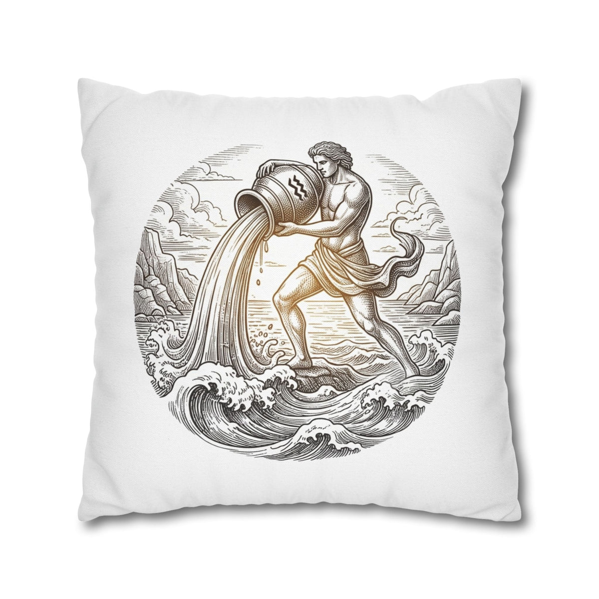 Aquarius Zodiac Throw Pillowcase — Astrology Decorative Pillow Cover