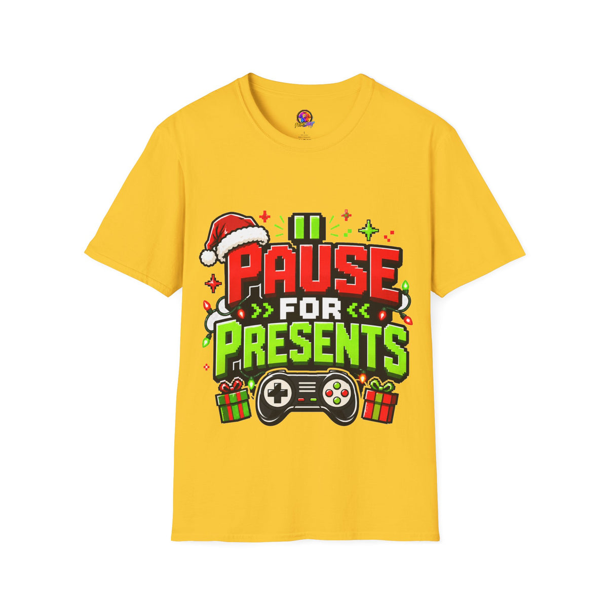 T-Shirt — "Pause for Presents" Christmas Gamer Tee