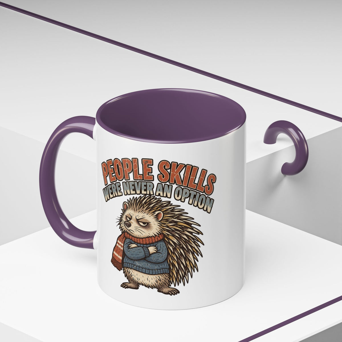 Funny And Witty "People Skills Were Never An Option" Accent Coffee Mug (11, 15oz)