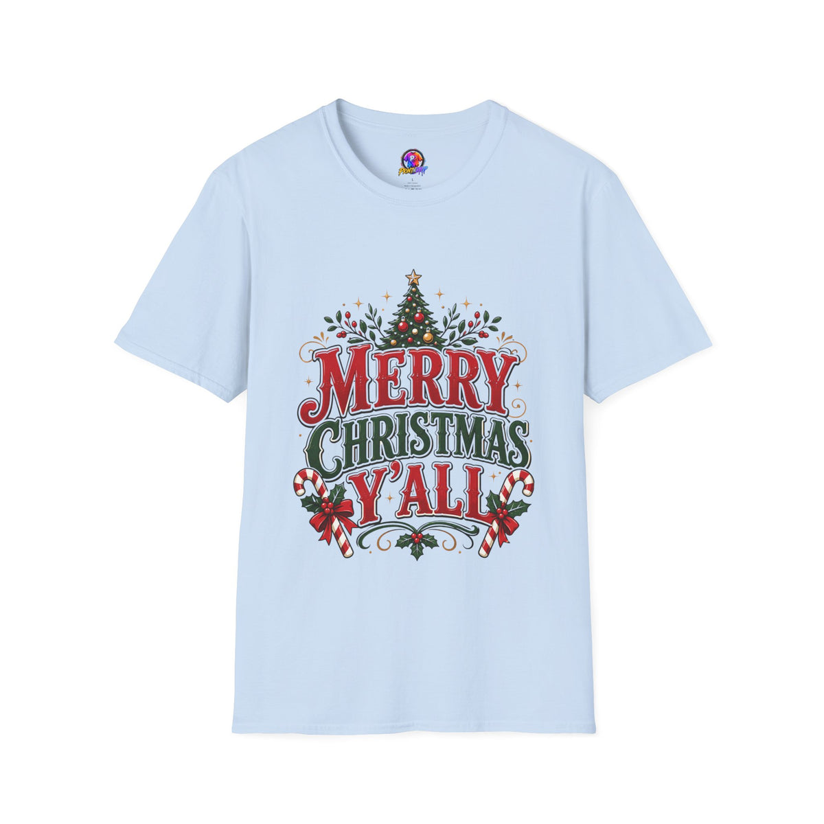 Merry Christmas Y'all T-Shirt — Festive Holiday Tree Tee