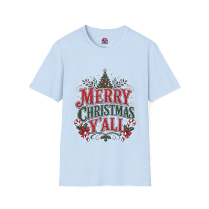 Merry Christmas Y'all T-Shirt — Festive Holiday Tree Tee