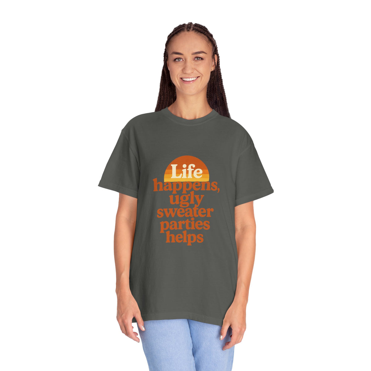 Life Happens Ugly Sweater Parties Helps T-Shirt - Trending Now - October 2026