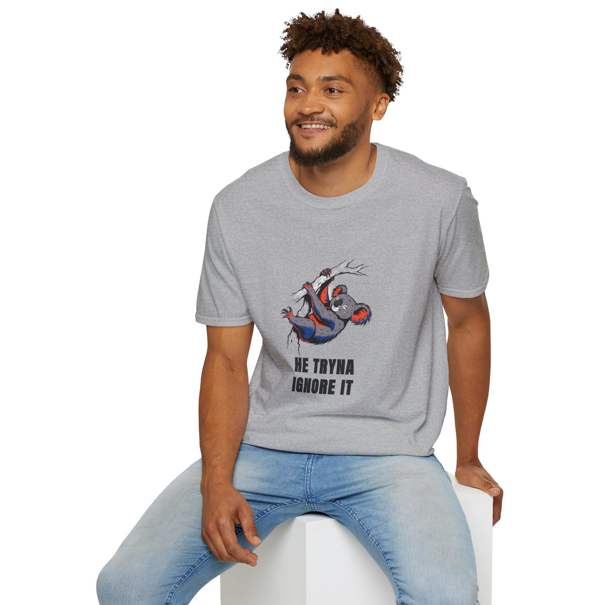 Koala Graphic Tee — "He Tryna Ignore It" Casual Cotton T-Shirt - Trending Now - August 2026