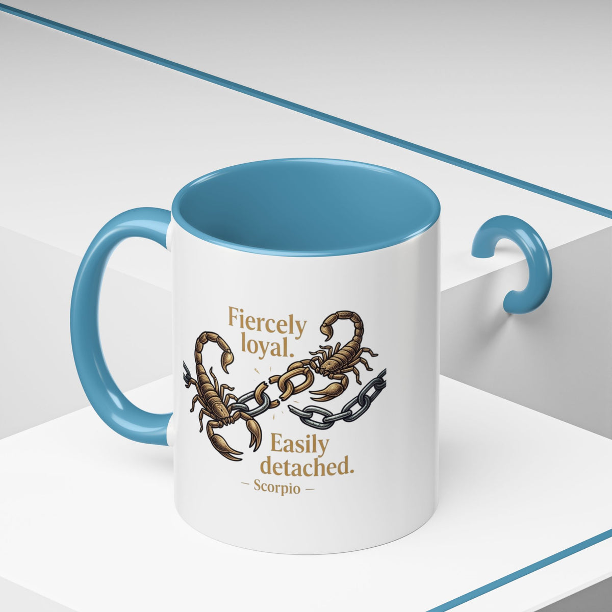 Scorpio Mug — "Fiercely Loyal. Easily Detached." Zodiac Coffee Cup