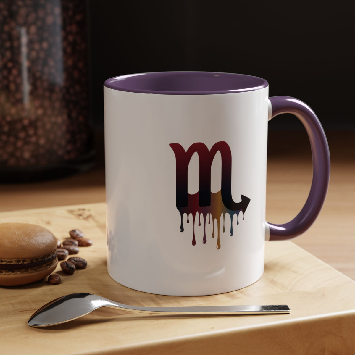 Scorpio Drip Accent Coffee Mug – Zodiac Scorpio Symbol Ceramic Mug