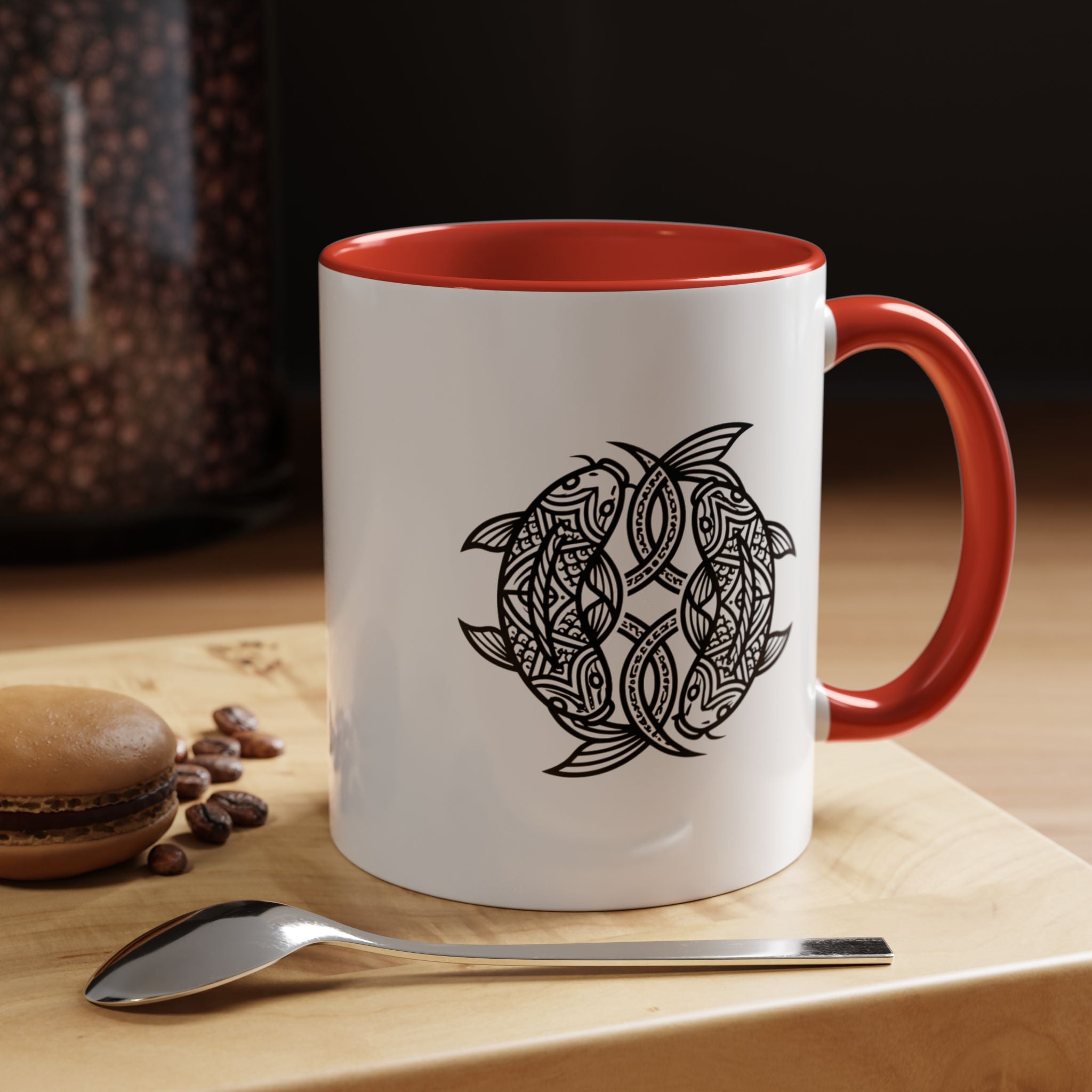 Celtic Knot Dolphin Coffee Mug — Black Accent Ceramic Mug